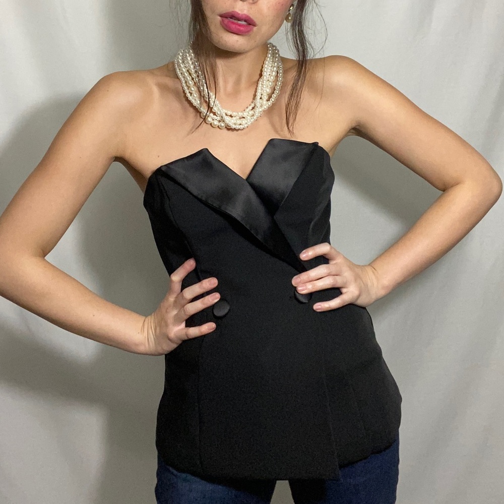 Womens @victoriassecret strapless blazer top 0/XS